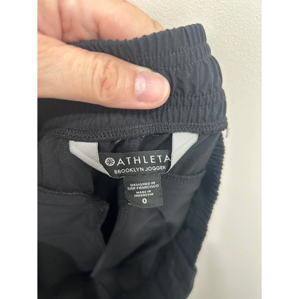 Athleta Brooklyn Jogger Womens 0 Black Tapered Elastic Waist Casual Pants